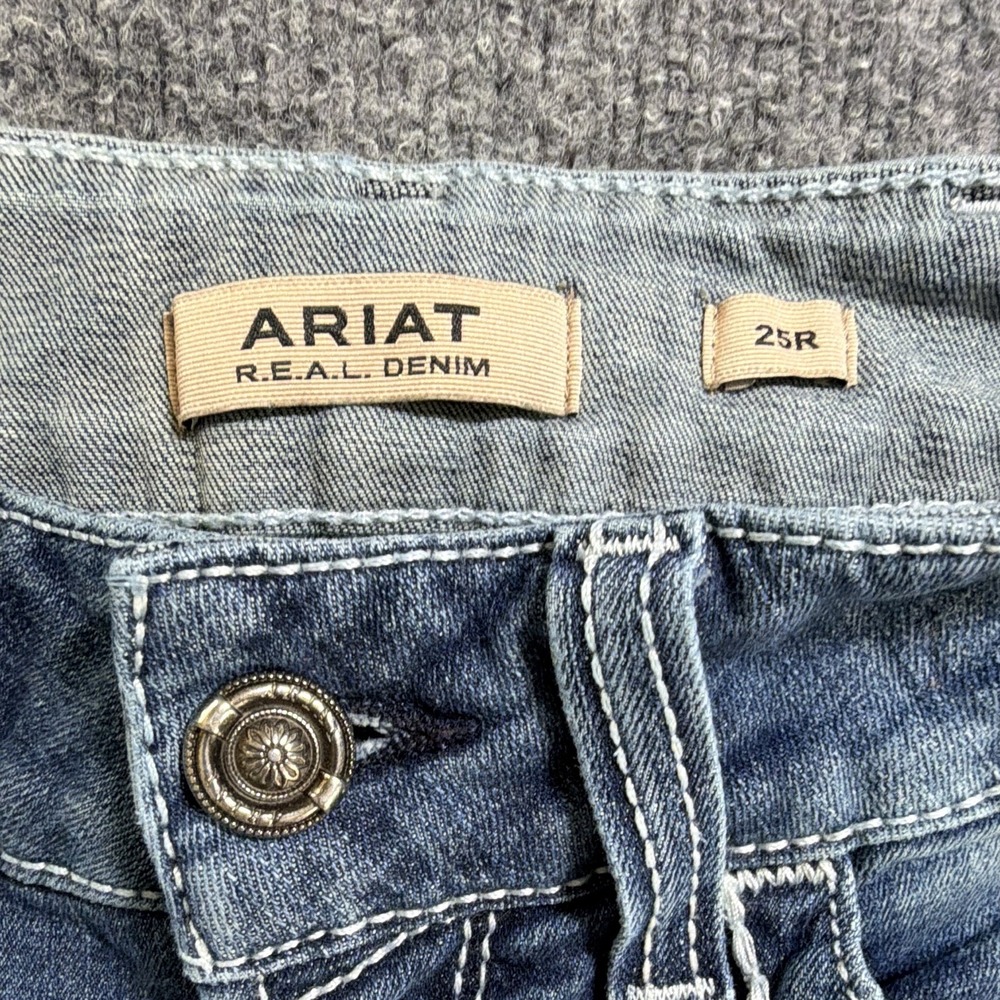 Ariat R.E.A.L. Denim Teen Girl Mid Rise Bootcut Jeans Western Cowgirl Embroider